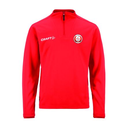 KV Wordt Kwiek Half zip Kids rood en zwart