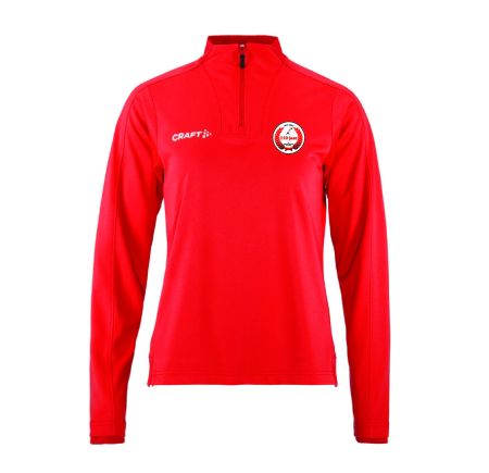 KV Wordt Kwiek Half zip Dames rood en zwart